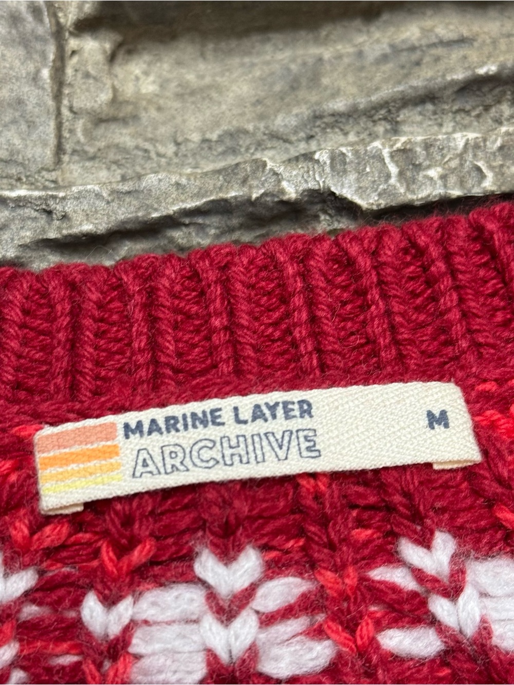 Marine Layer Archive Alpine Pullover Sweater Women Medium Off White Wool Casual - Picture 4 of 7